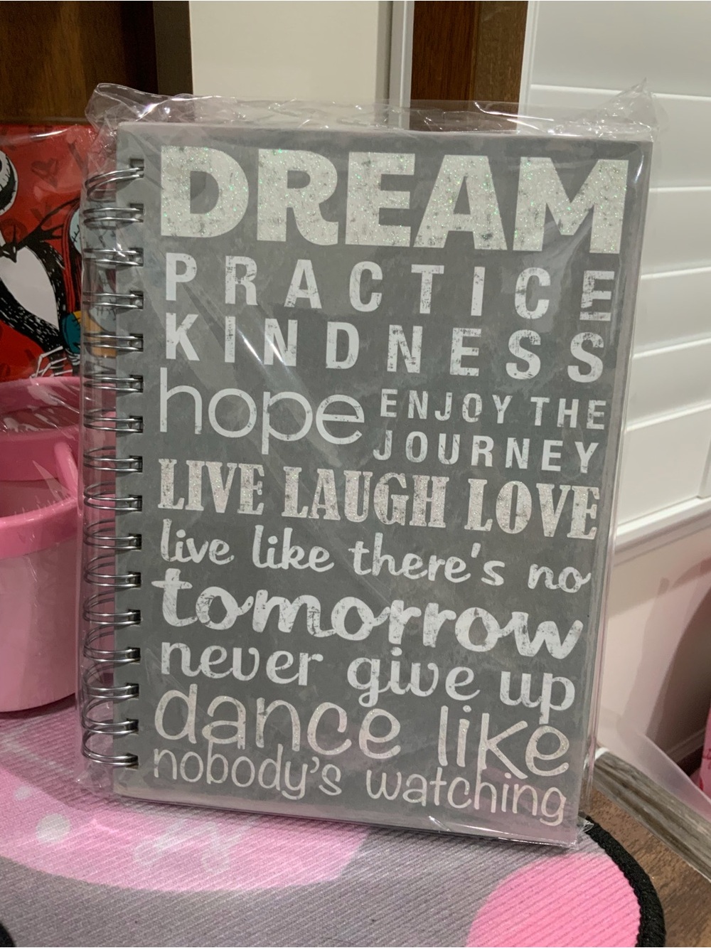 Inspirational Spiral Notebook - Gray & White
